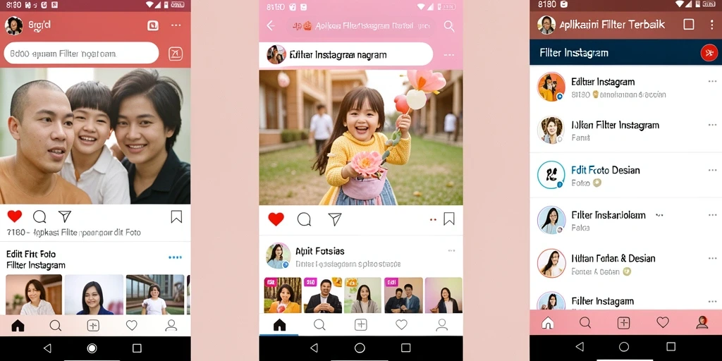 Tampilan antarmuka 8180 dengan beragam filter Instagram yang menawan.