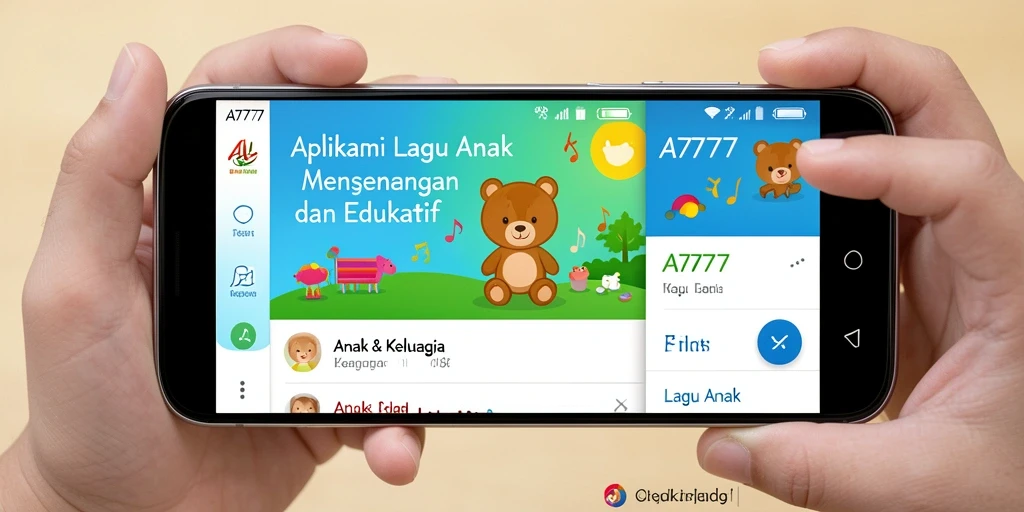 Antarmuka A7777 yang menarik untuk anak-anak dengan berbagai lagu.