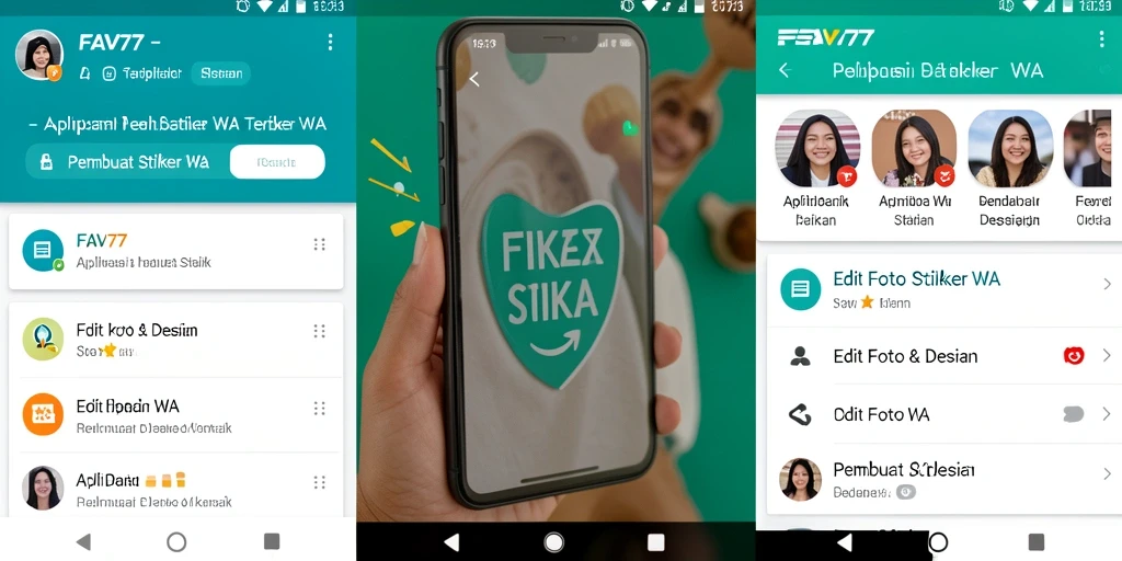 Antarmuka FAV77 untuk membuat stiker unik di WhatsApp.