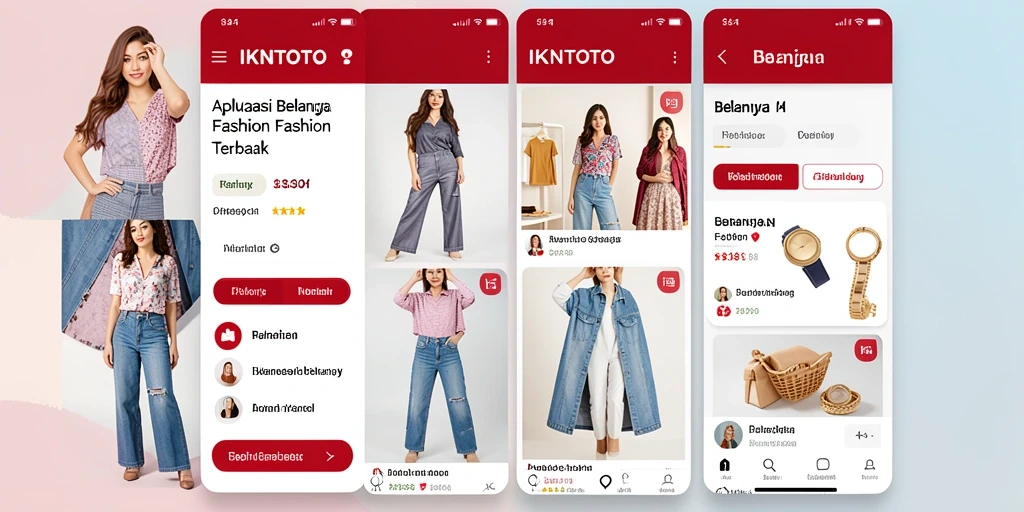 Antarmuka aplikasi IKNTOTO dengan berbagai pilihan fashion menarik.