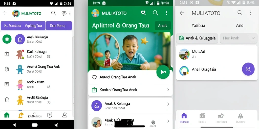 Antarmuka MULIATOTO dengan fitur kontrol orang tua yang mudah digunakan.