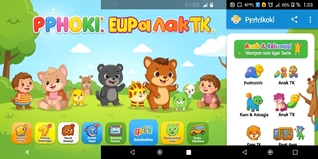 Antarmuka PPHOKI yang ceria dan menarik untuk anak-anak.
