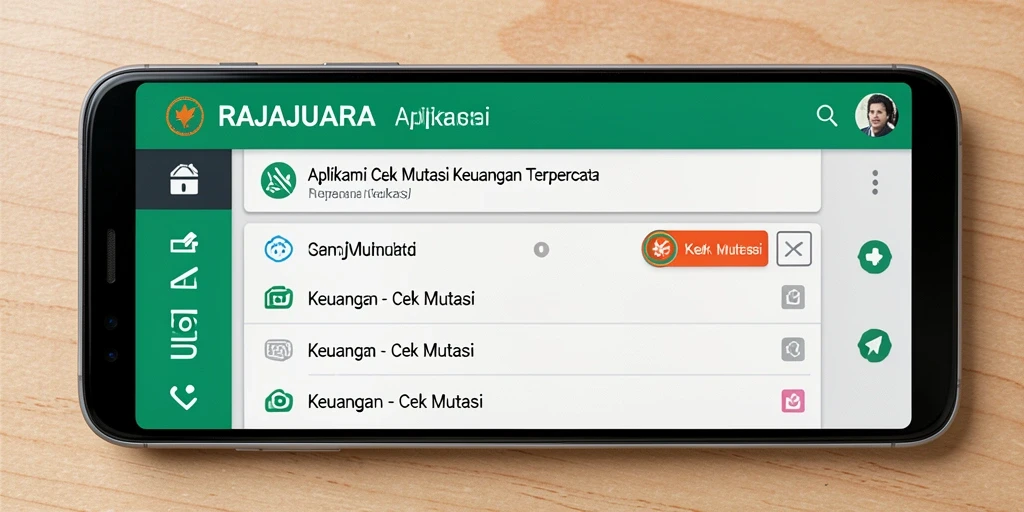 Tampilan antarmuka aplikasi Cek Mutasi RAJAJUARA yang informatif.