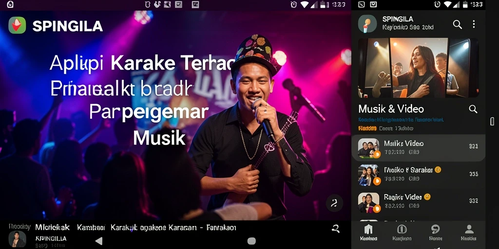 Tampilan antarmuka SPINGILA yang menarik untuk Karaoke.
