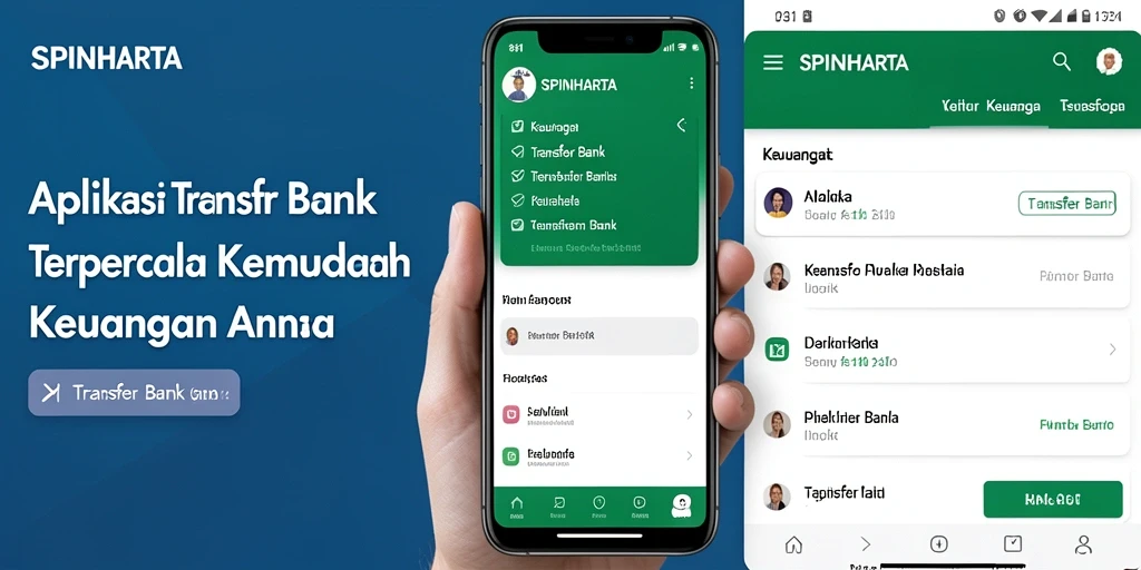 Tampilan antarmuka SPINHARTA yang memudahkan pengguna dalam melakukan transfer.